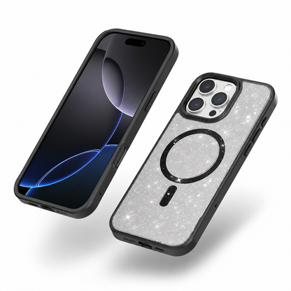 Black MagSafe iPhone 16 Pro Max cover with raised camera and screen protection