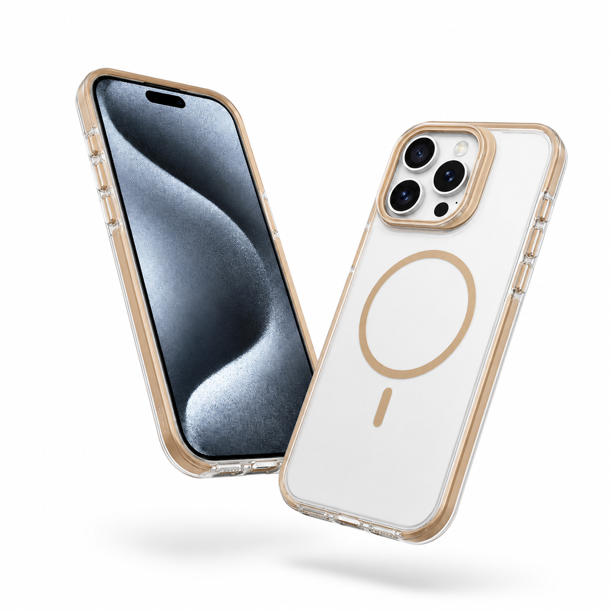 Desert Titanium MagSafe iPhone 16 Pro Max cover with kickstand and camera protection