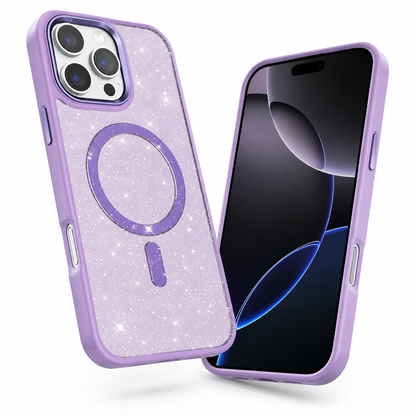 Purple iPhone 16 Pro Max case Canada with premium glitter MagSafe protection
