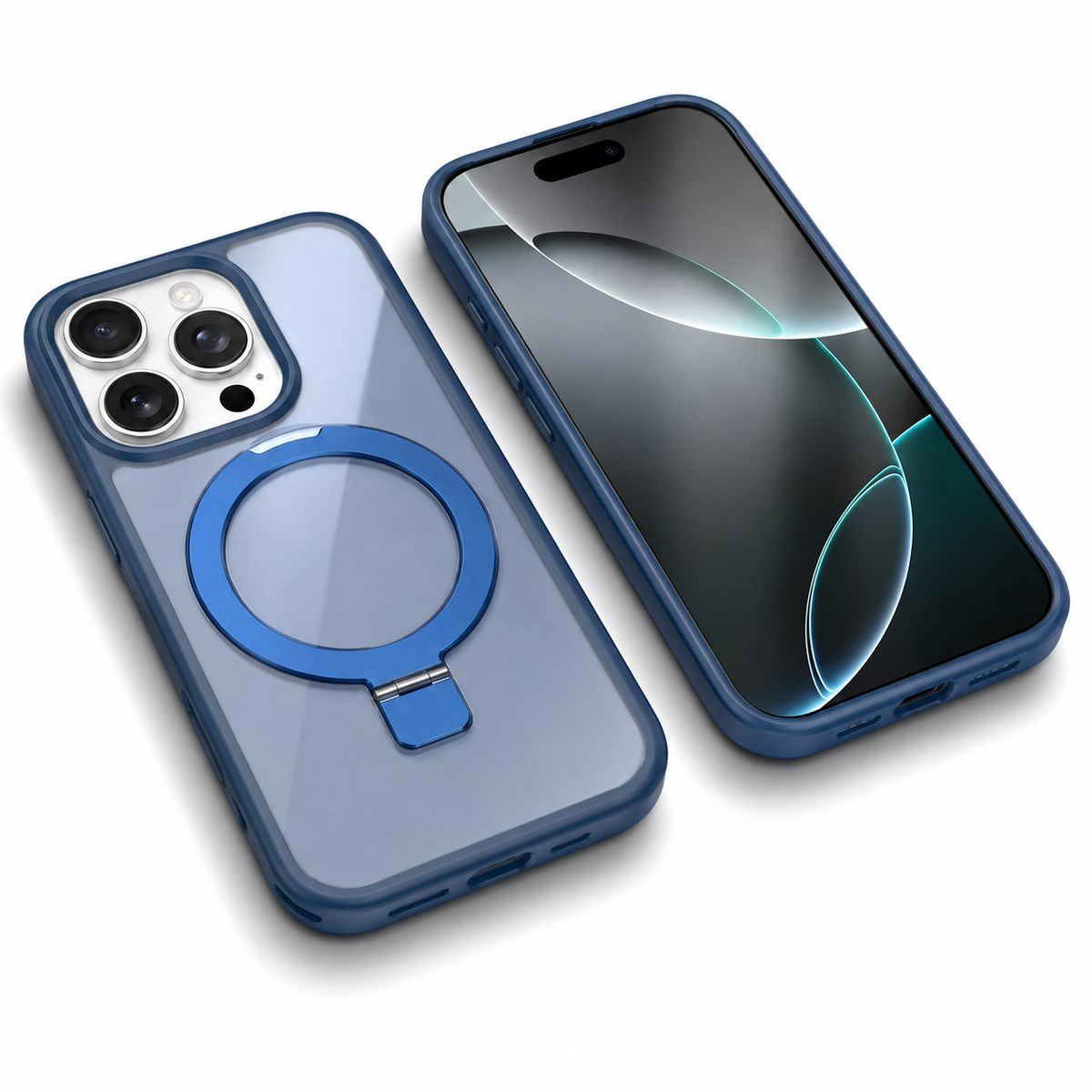 MagSafe Robust Stand Case Apple iPhone 14 Pro - Navy - side profile product view