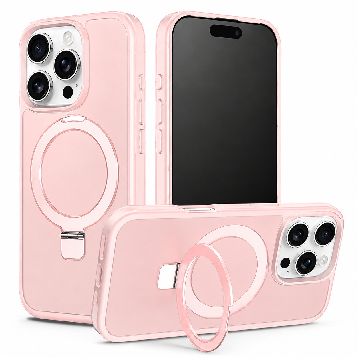 Pink MagSafe Robust Stand Case for Apple iPhone 16 Pro Max
