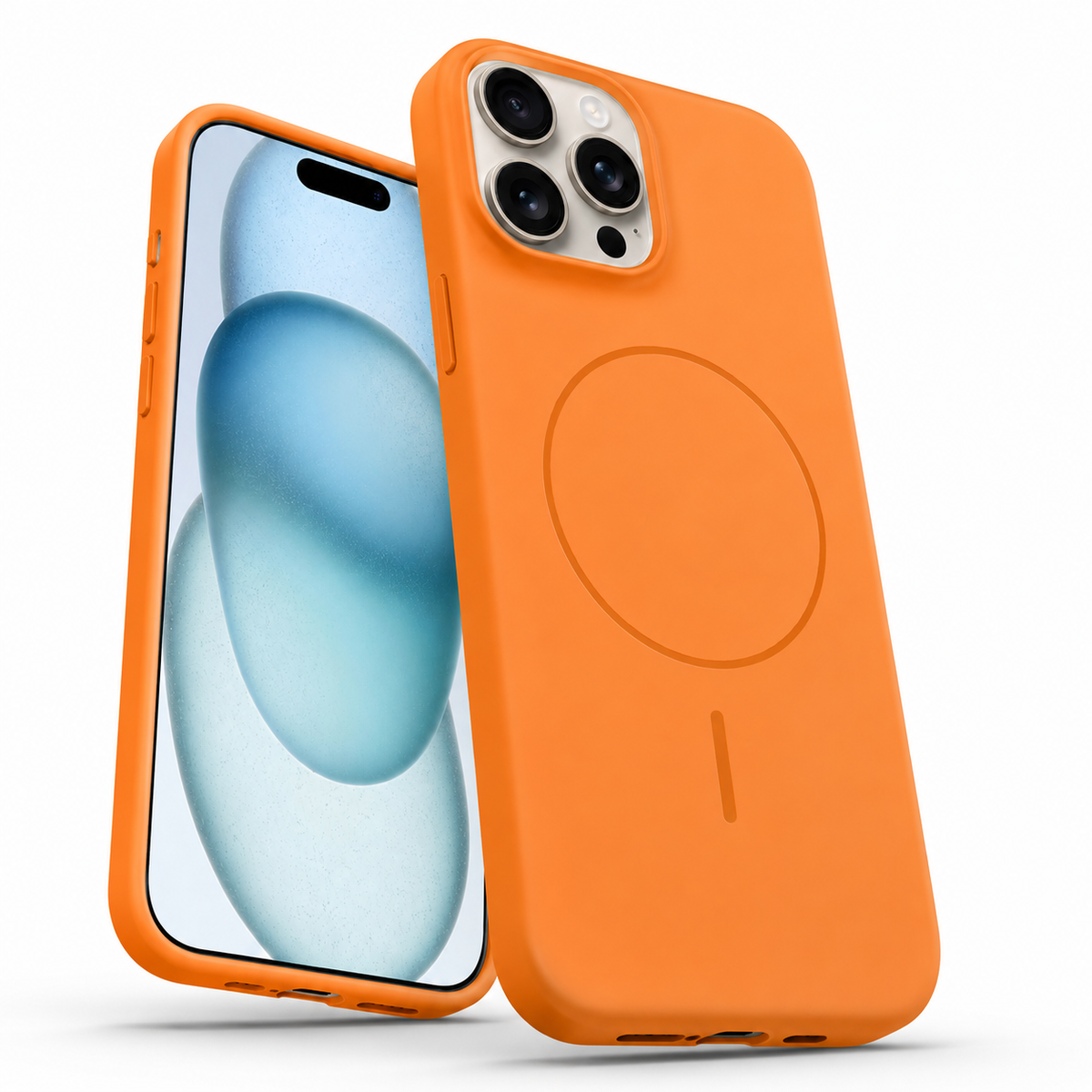 MagSafe Vibrant Silicone Case for Apple iPhone 13 Pro - Orange - close-up design view