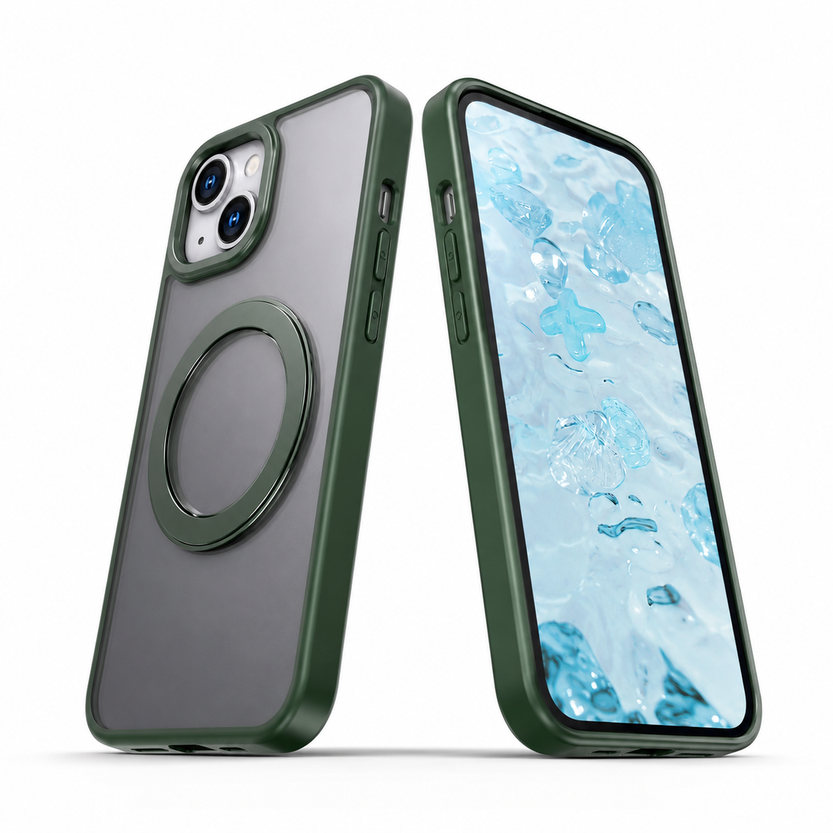 Protective MagSafe Kickstand Case for Apple iPhone 14 with Rotating Ring Holder