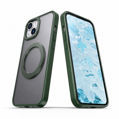 Protective MagSafe Kickstand Case for Apple iPhone 14 with Rotating Ring Holder