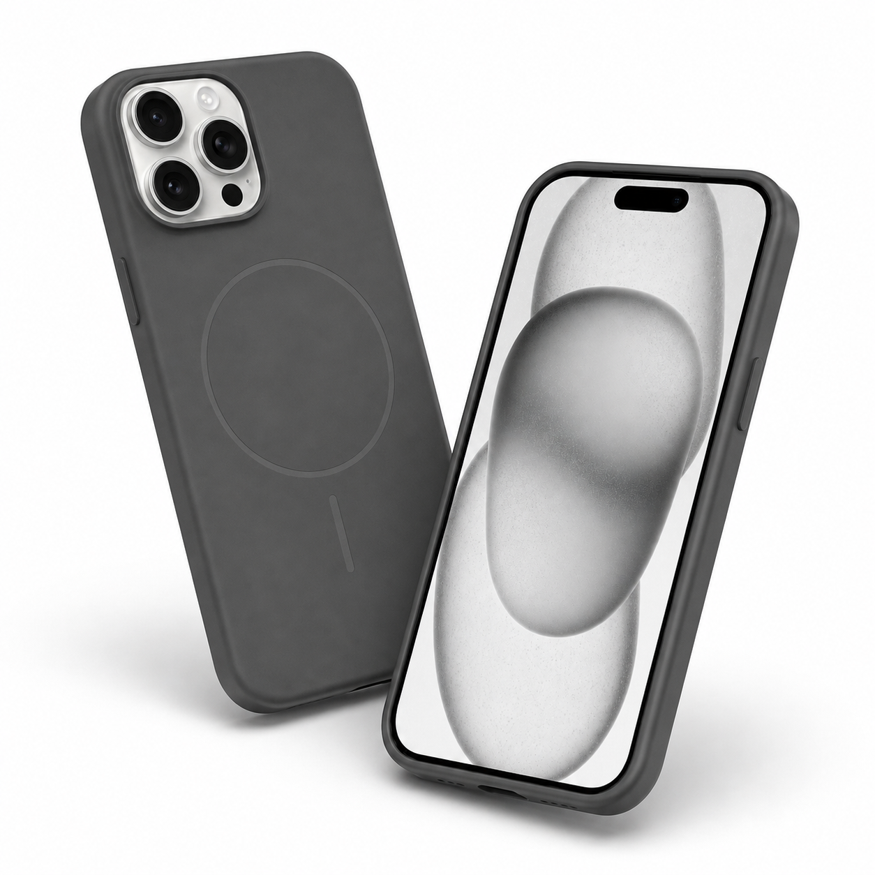 Apple iPhone 16 Pro Max grey silicone MagSafe protective case
