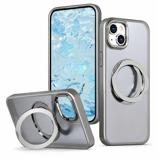 MagSafe Tilt Ring Stand Case for Apple iPhone 15 - Grey