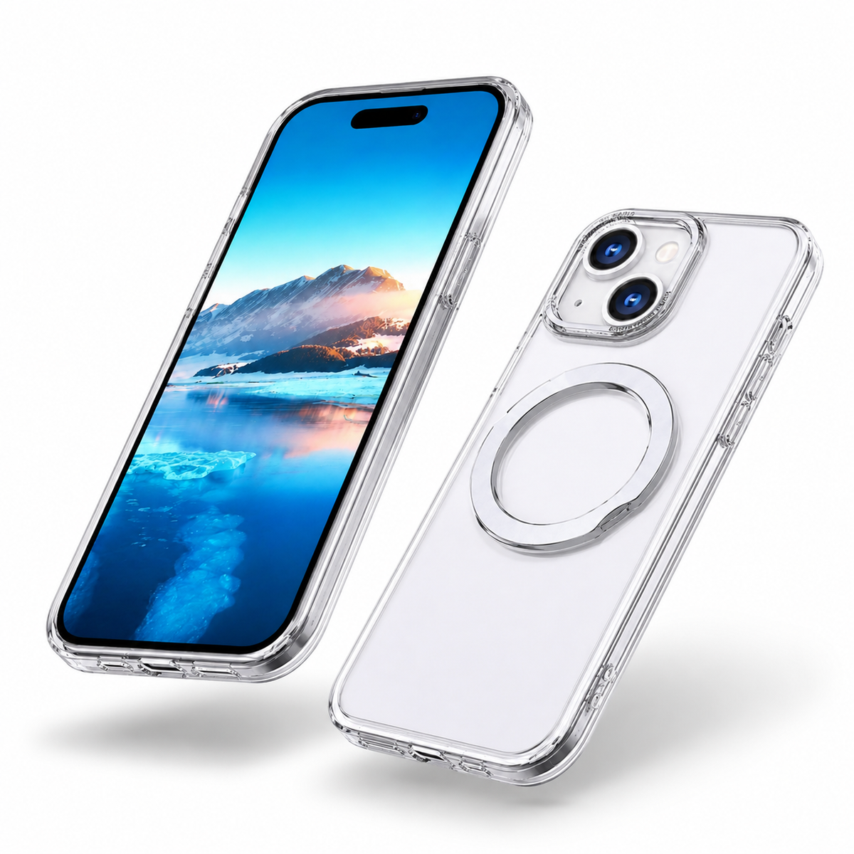 Protective MagSafe Kickstand Case for Apple iPhone 13 with Rotating Ring Holder