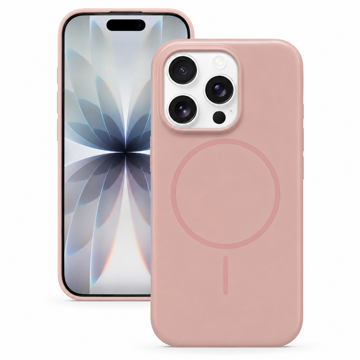 Rose gold MagSafe vibrant silicone case for Apple iPhone 16 Pro Max