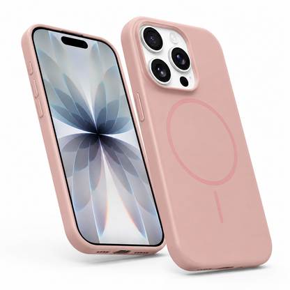 Apple iPhone 16 Pro Max rose gold silicone MagSafe protective case
