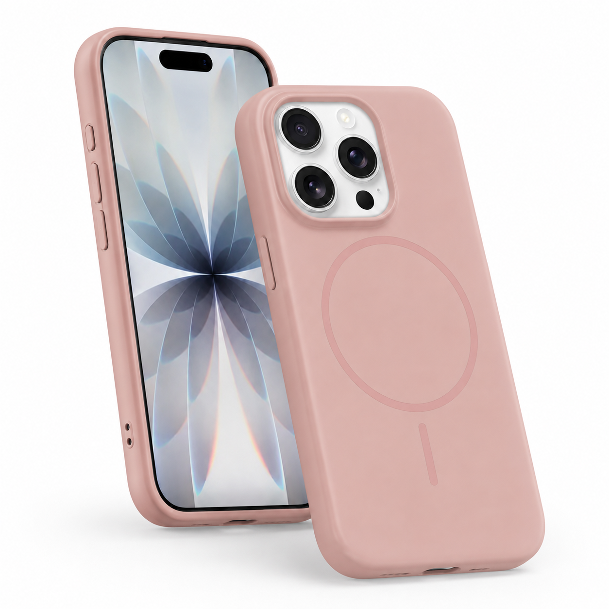 Vibrant rose gold silicone protective cover for Apple iPhone 16 Pro Max
