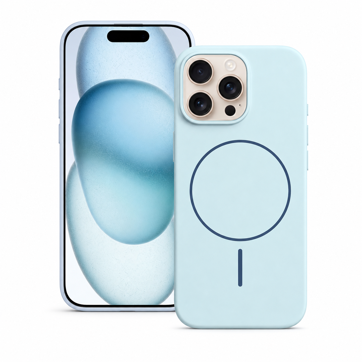 Sky blue MagSafe vibrant silicone case for Apple iPhone 16 Pro Max
