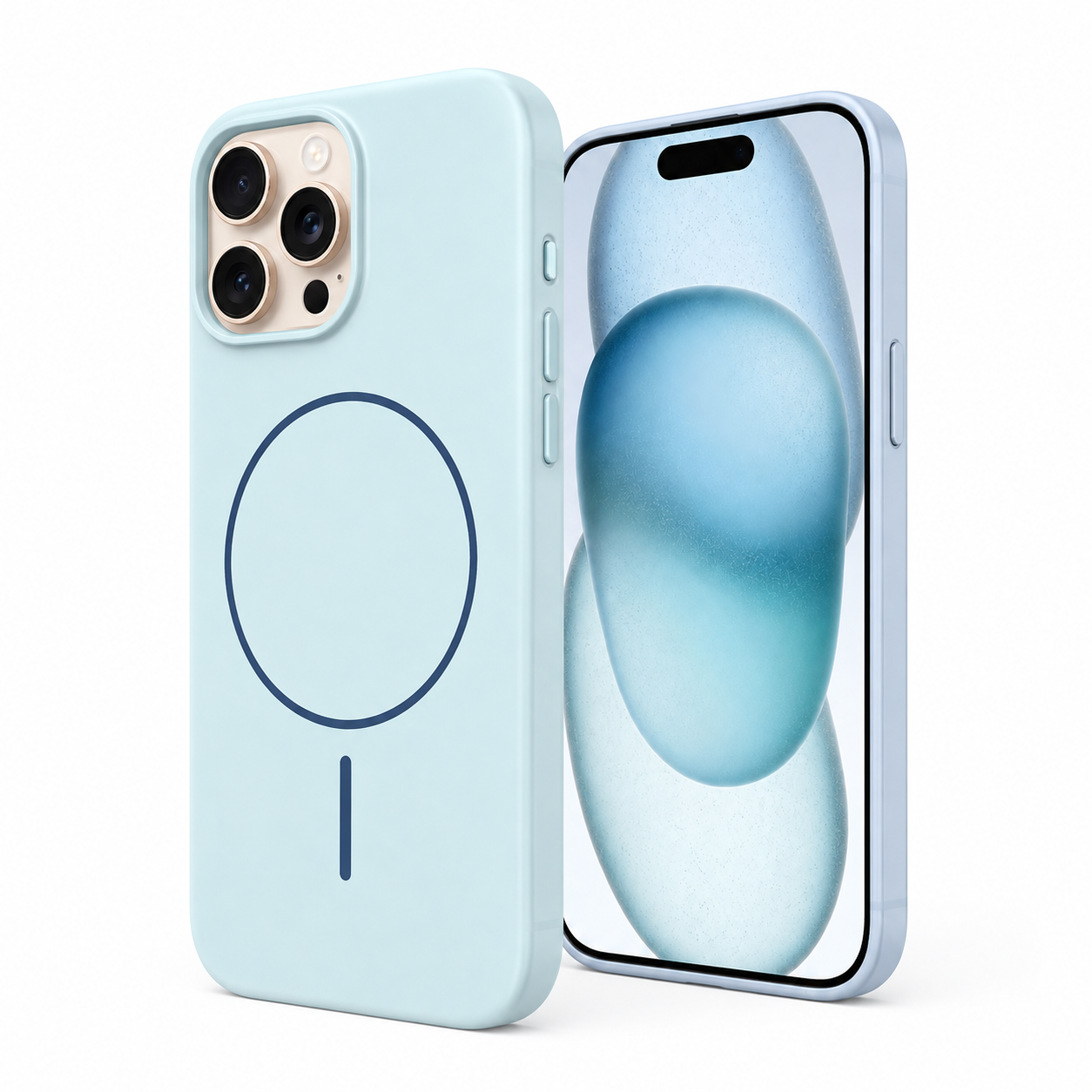 Vibrant sky blue silicone protective cover for Apple iPhone 16 Pro Max
