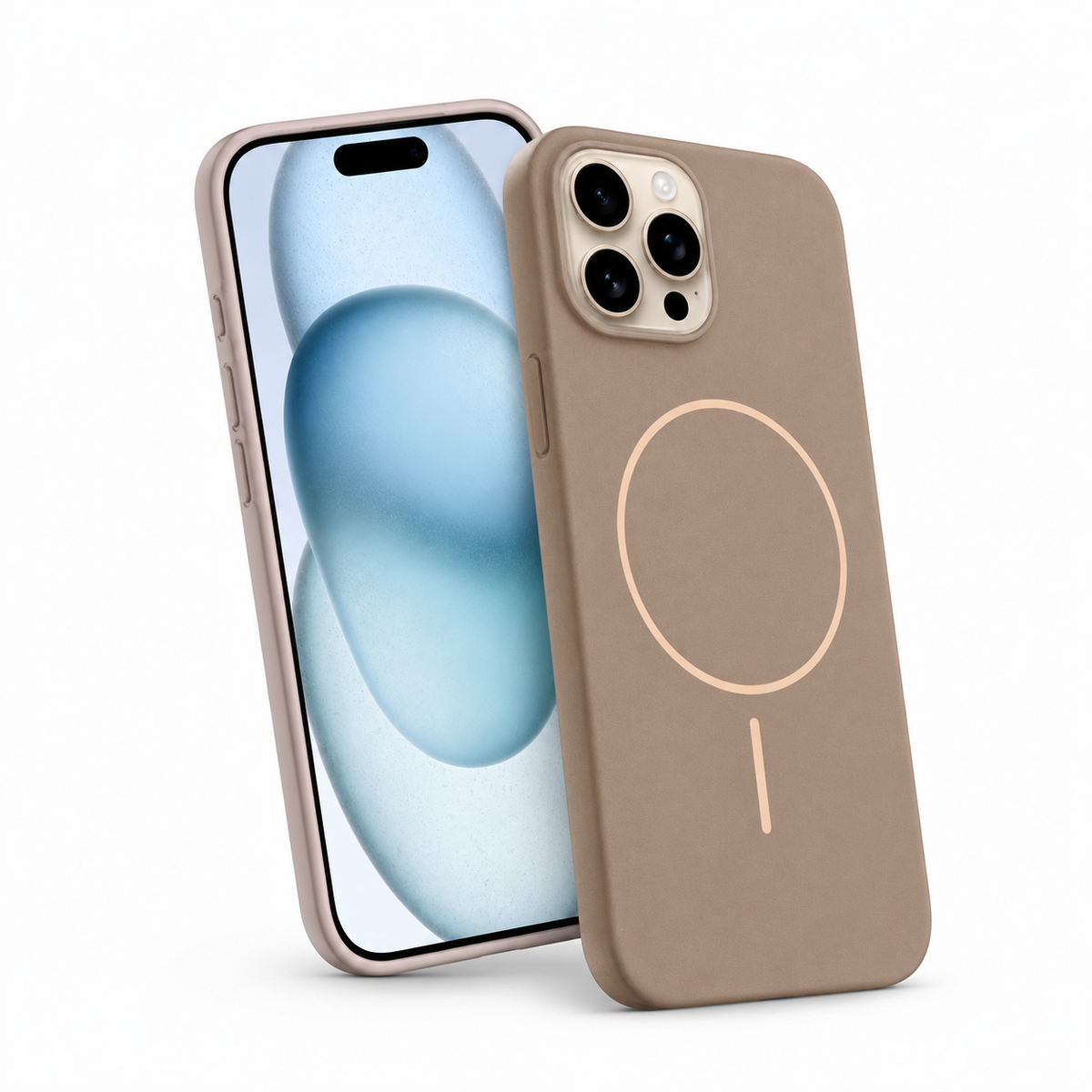 MagSafe Vibrant Silicone Case for Apple iPhone 13 Pro Max - Desert Gold - angled product view