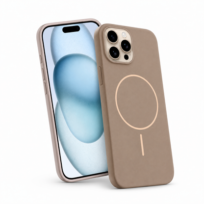 MagSafe Vibrant Silicone Case for Apple iPhone 13 Pro Max - Desert Gold - angled product view