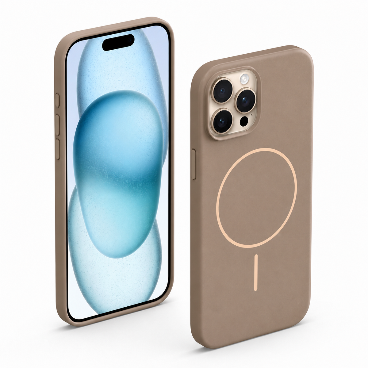 MagSafe Vibrant Silicone Case for Apple iPhone 13 Pro Max - Desert Gold - side profile product view
