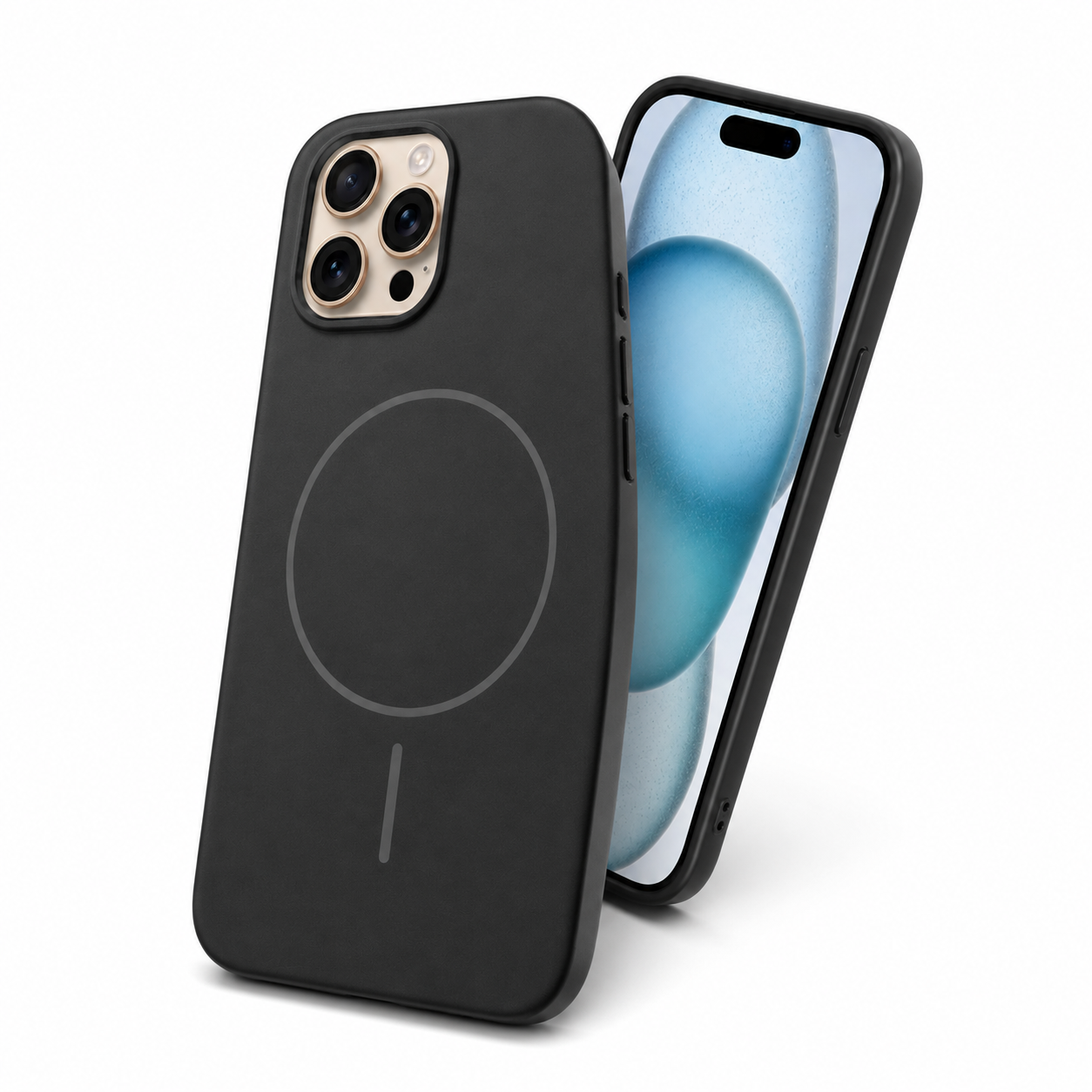 Apple iPhone 16 Pro Max black silicone MagSafe protective case
