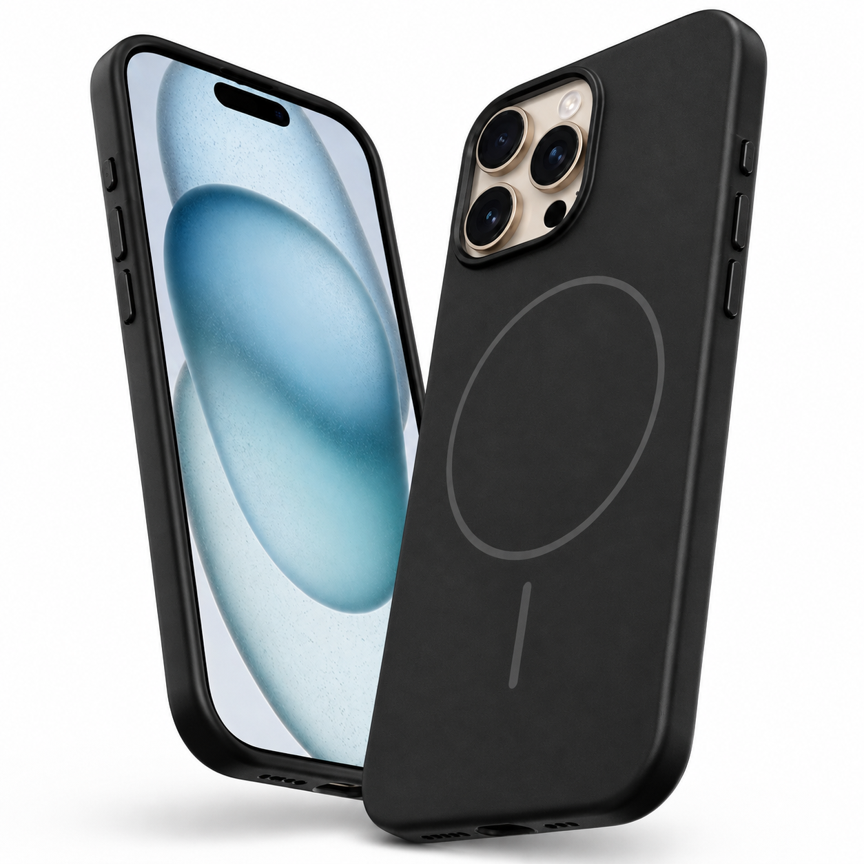 Black MagSafe silicone phone case for iPhone 16 Pro Max

