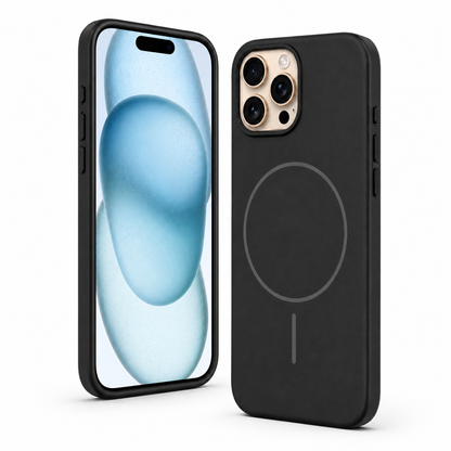 Vibrant black silicone protective cover for Apple iPhone 16 Pro Max

