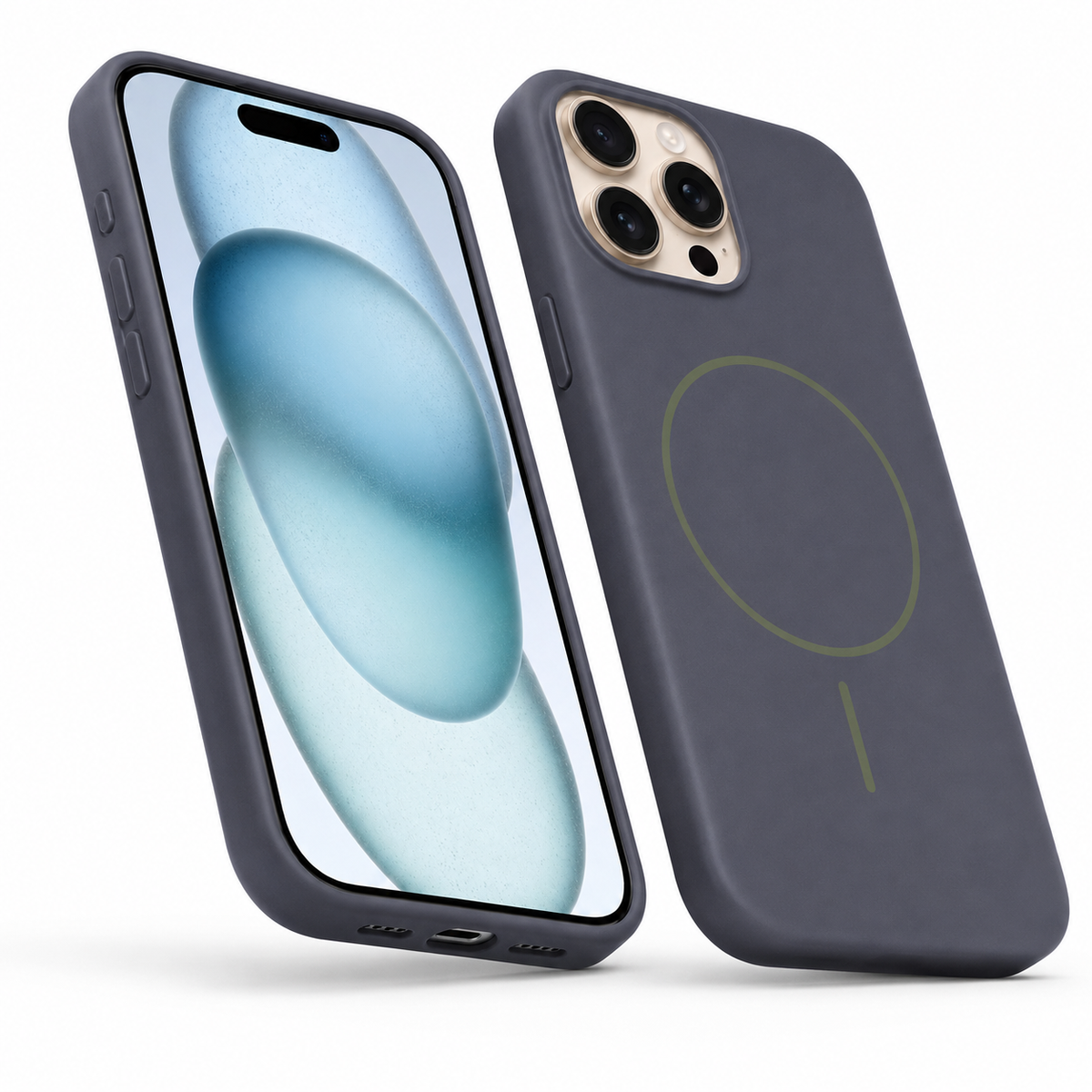 MagSafe Vibrant Silicone Case for Apple iPhone 13 Pro Max - Navy - close-up design view