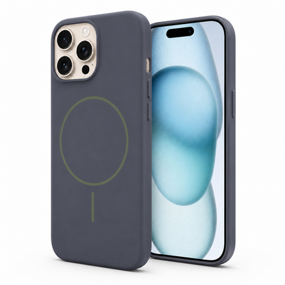 MagSafe Vibrant Silicone Case for Apple iPhone 13 Pro - Navy - side profile product view