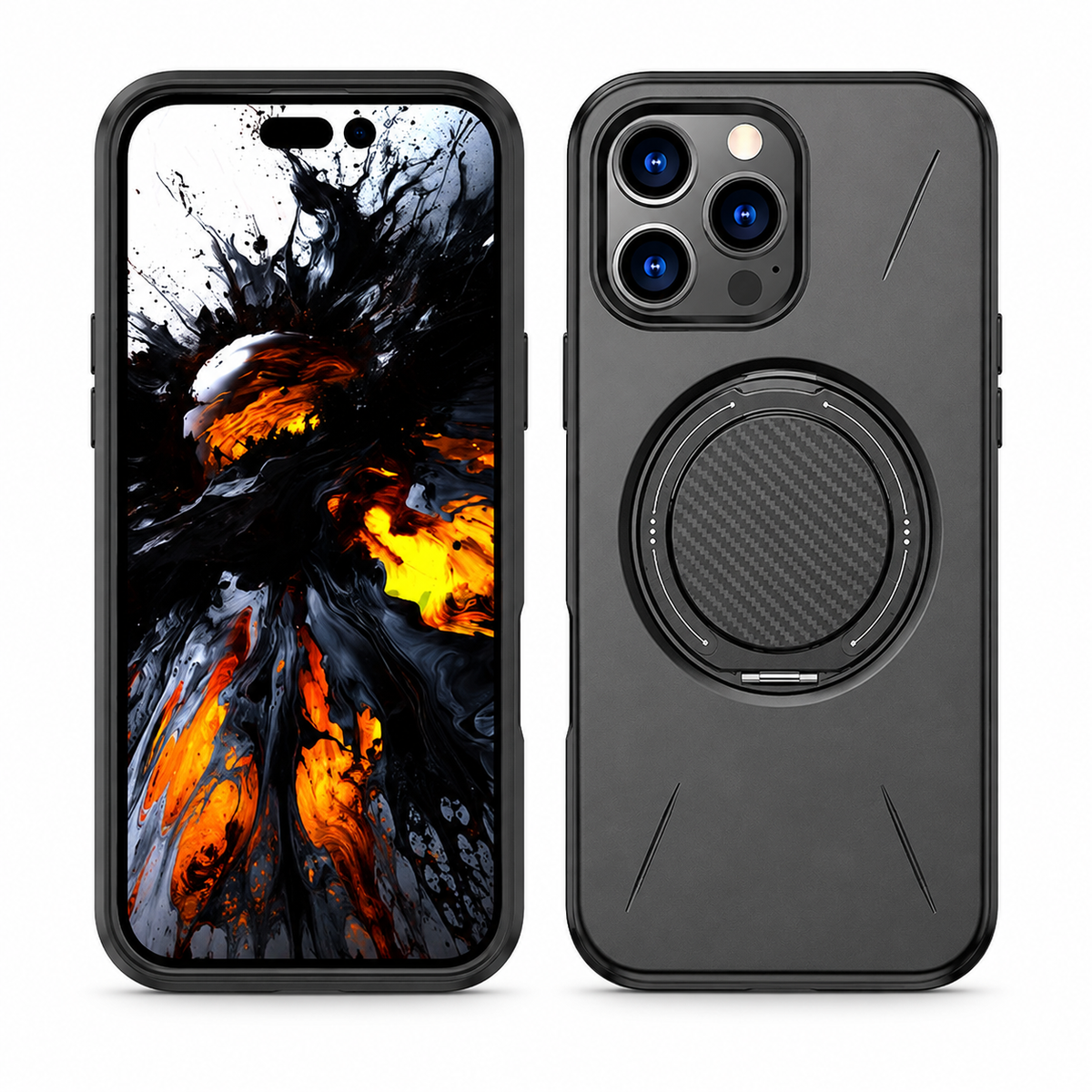 MagSafe Forge Ring Case Apple iPhone 14 Pro - Black - angled product view