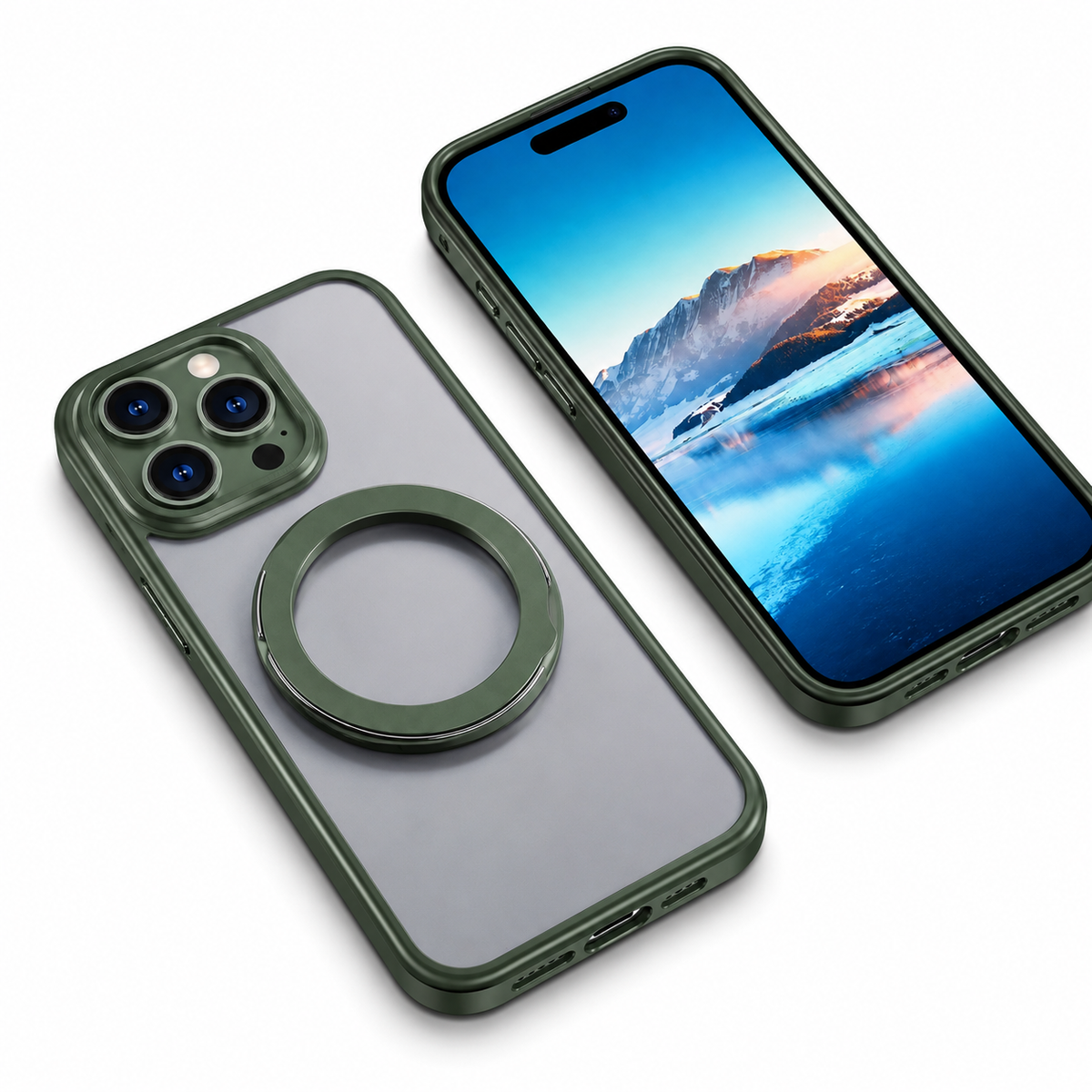 MagSafe Tilt Ring Stand Case Apple iPhone 13 Pro - Green - side profile product view