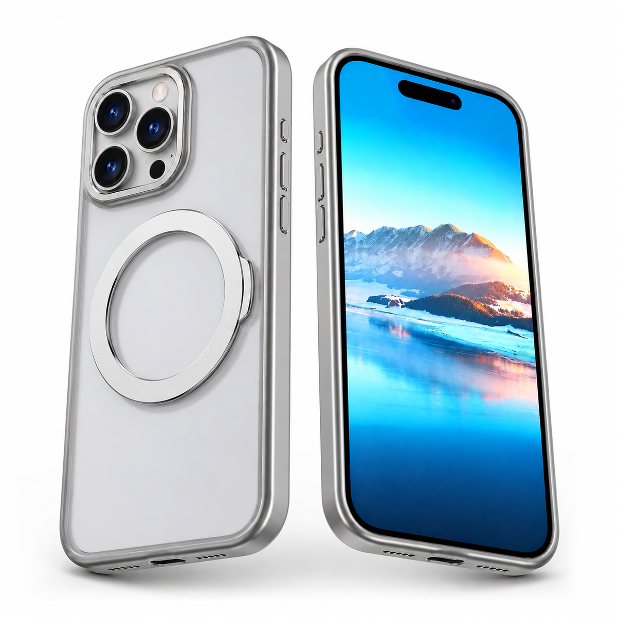 MagSafe Tilt Ring Stand Case Apple iPhone 13 Pro Max - Grey - side profile product view