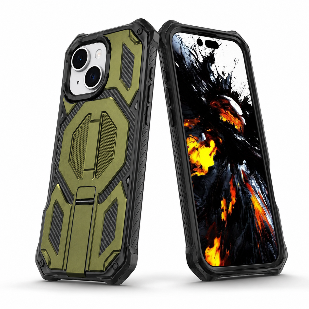 Apple iPhone 15 rugged MagSafe protective case with durable raised edges