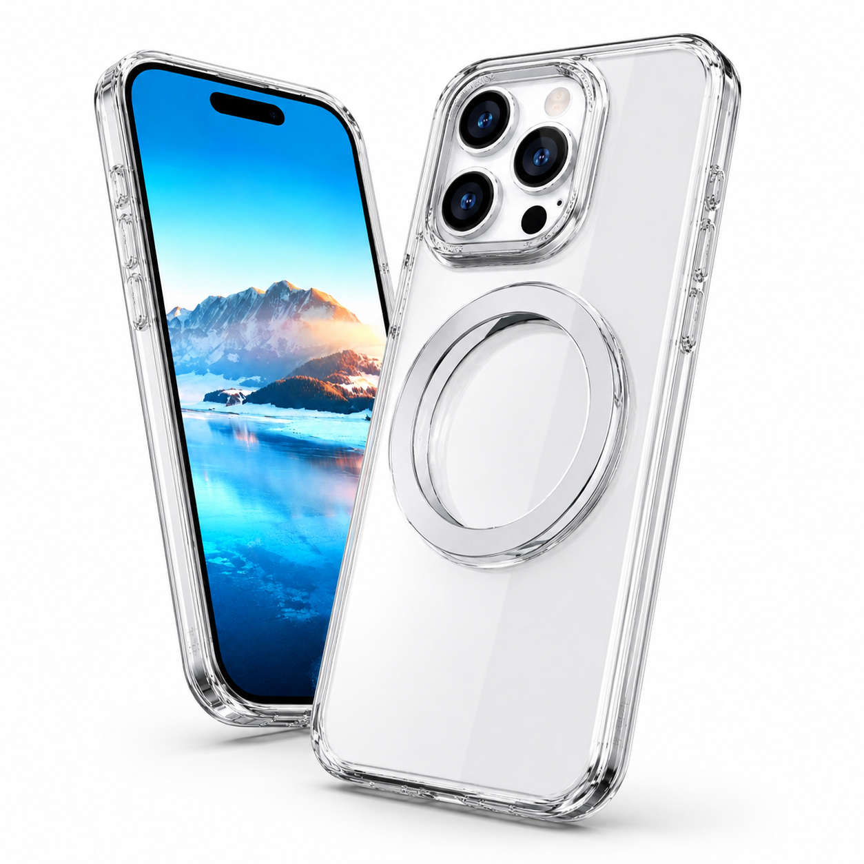 MagSafe Tilt Ring Silver case for Apple iPhone 16 Pro Max