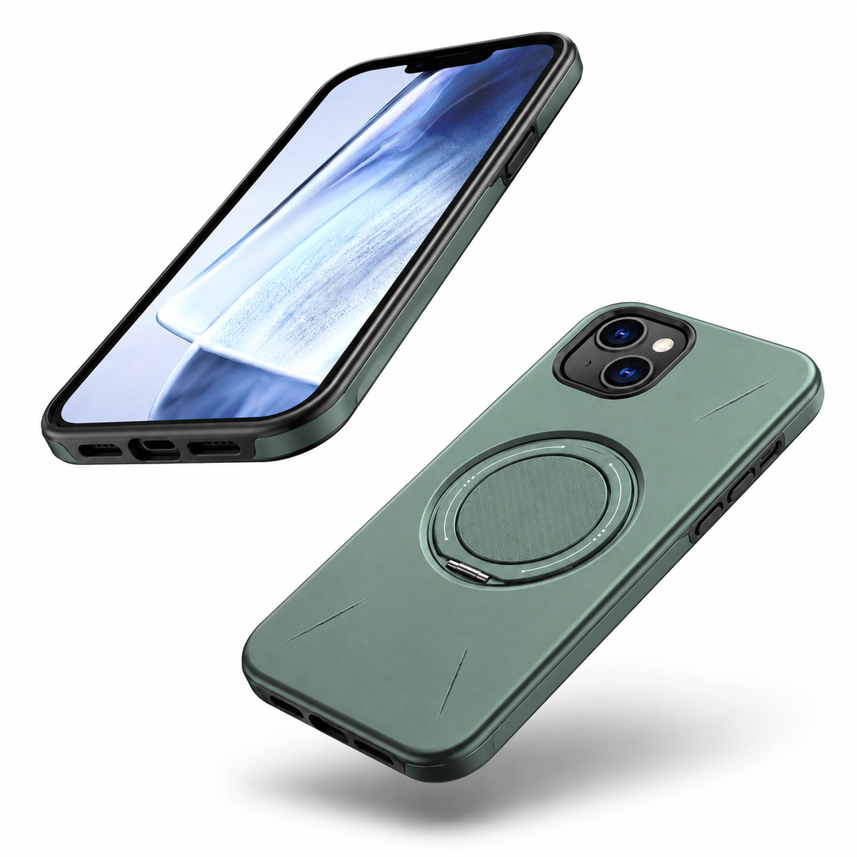 Rugged iPhone 13 MagSafe phone case with reinforced corners and camera protection