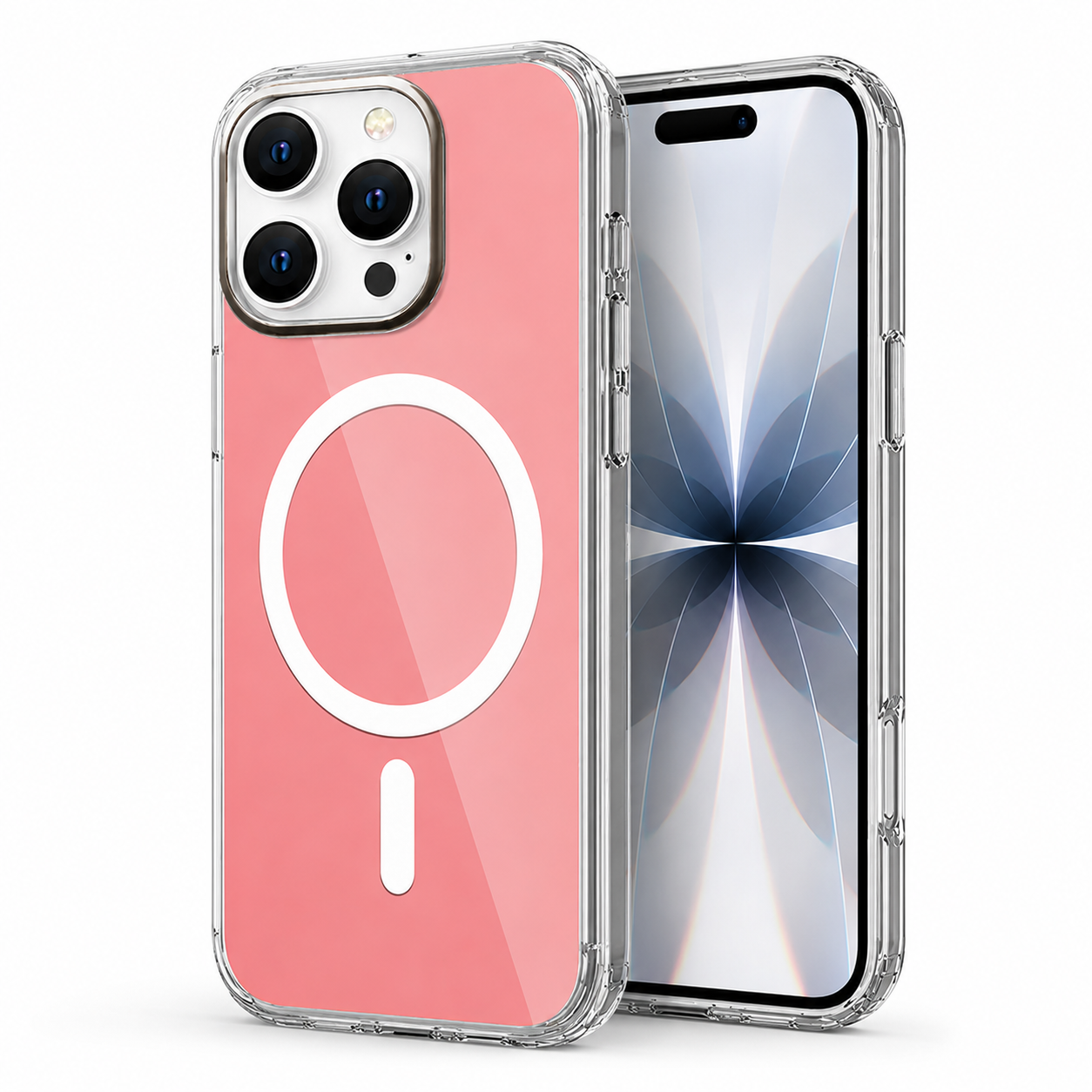 Pink iPhone 16 Pro Max magnetic protective case with Airloop design
