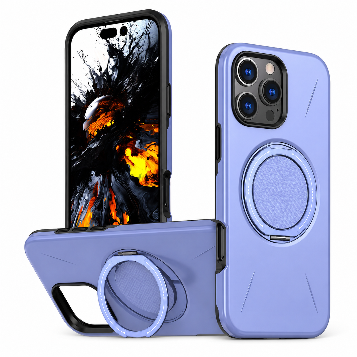 MagSafe Forge Ring Case Apple iPhone 16 Pro Max Light Purple – stylish iPhone cases Canada with ring stand
