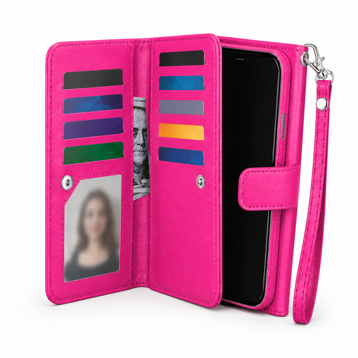 Buy mobile covers online Canada – Hot Pink bifold wallet case