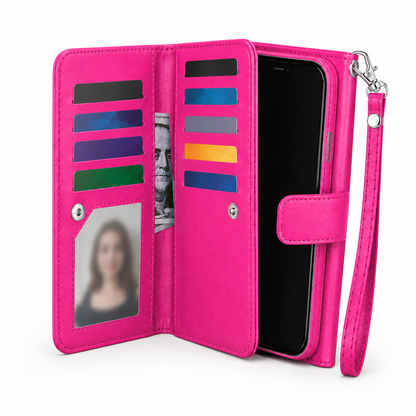 Buy mobile covers online Canada – Hot Pink bifold wallet case