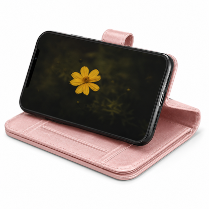 Rose Gold bifold phone wallet for Apple iPhone 17e and iPhone 16e