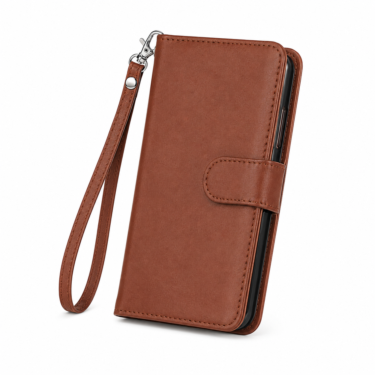 Brown leather wallet case Canada with nine card compartments