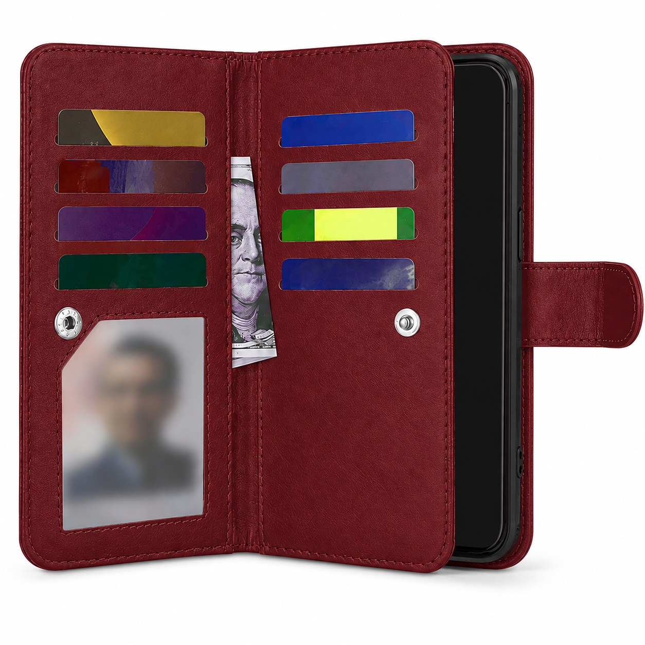 Affordable phone cases Canada – Wine multi-card wallet case