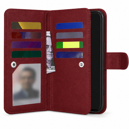 Affordable phone cases Canada – Wine multi-card wallet case
