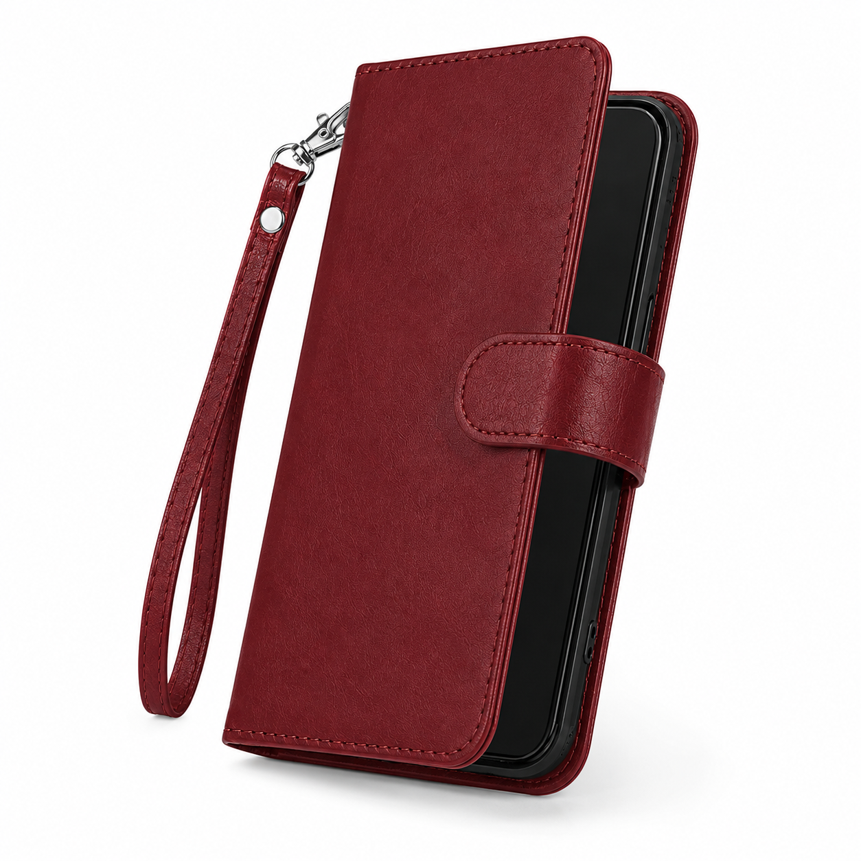Wine detachable bifold phone wallet cover for iPhone 17e and iPhone 16e