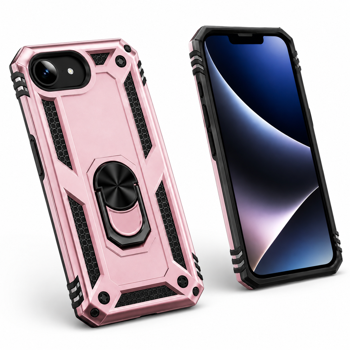 Rose Gold shockproof phone cover for iPhone 17e and iPhone 16e
