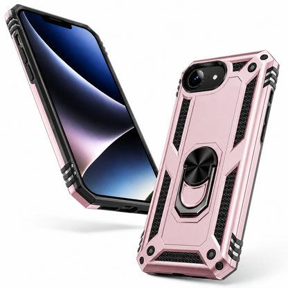 Rose Gold protective iPhone case with raised camera and screen edges