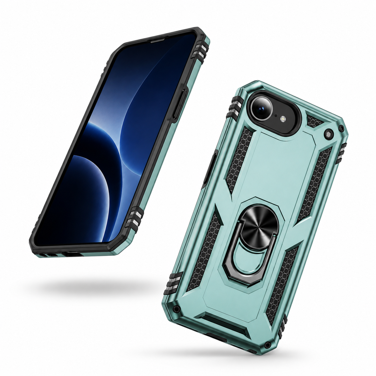 Midnight Green impact-resistant iPhone cover with reinforced corner protection
