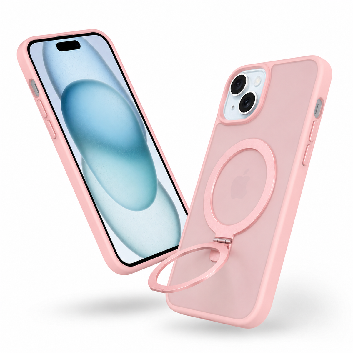 Shockproof iPhone 15 MagSafe stand cover with slim protective design