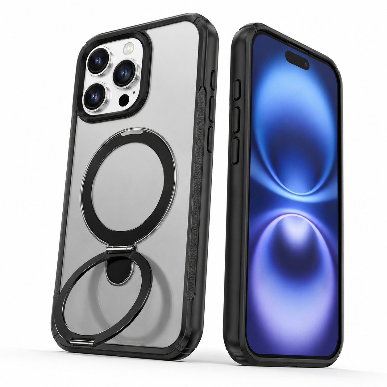 Clear MagSafe phone case for iPhone 16 Pro Max with vivid design
