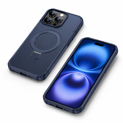 Magsafe Vivid Design Blue Case for Apple iPhone 16 Pro Max side view
