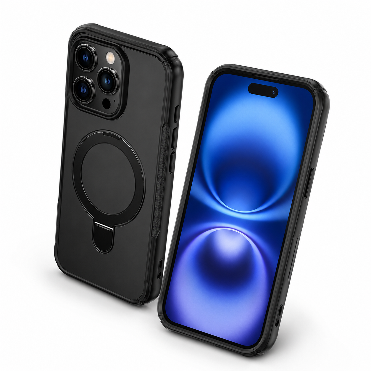 Black MagSafe phone case for iPhone 16 Pro Max with vivid design
