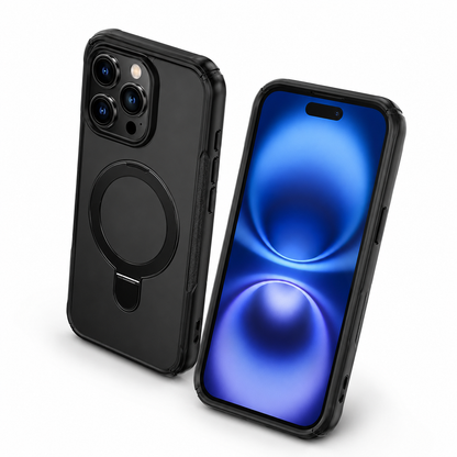 Black MagSafe phone case for iPhone 16 Pro Max with vivid design
