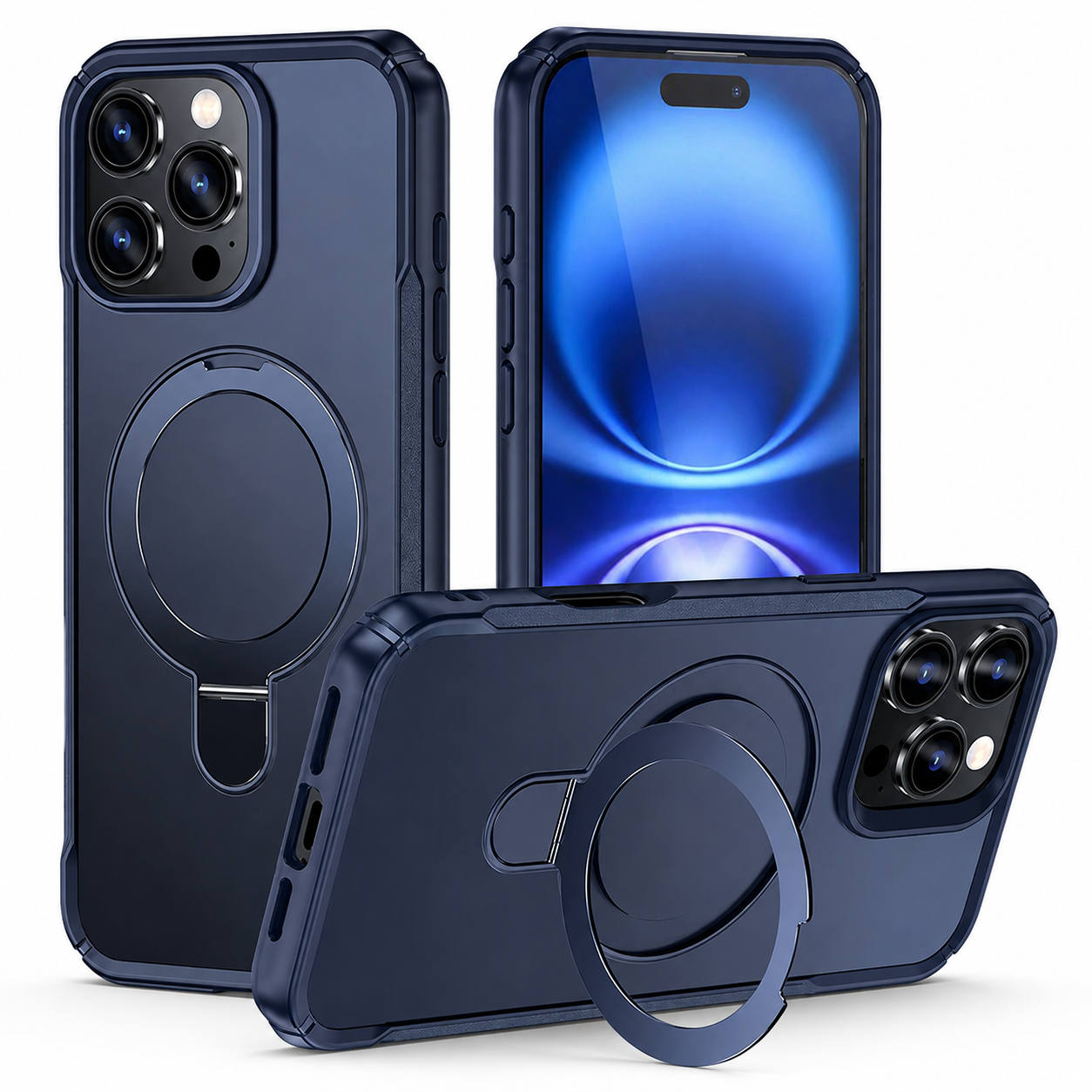 Blue Magsafe Vivid Design Case for Apple iPhone 16 Pro Max back view
