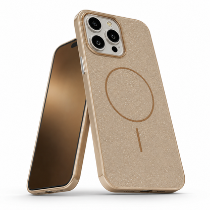 Desert Titanium glitter style MagSafe case for iPhone 16 Pro Max
