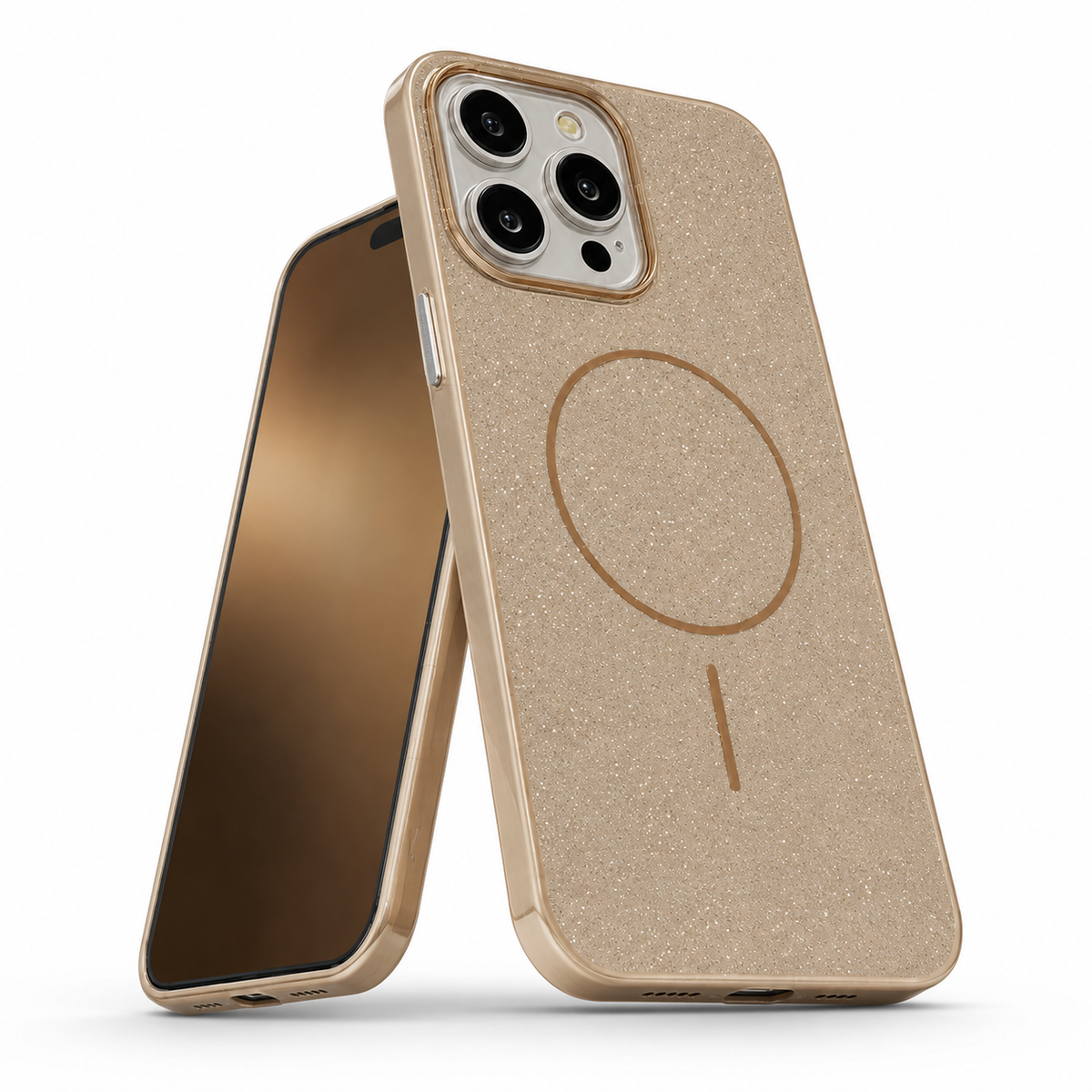 Glitsy MagSafe Case for Apple iPhone 14 Pro - Desert Titanium - close-up design view